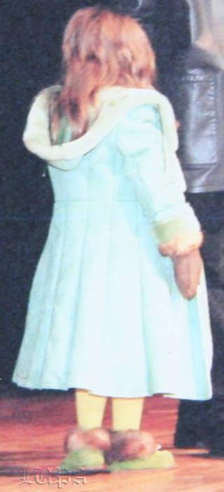 Little Princess girls hooded shearling coat in pale blue